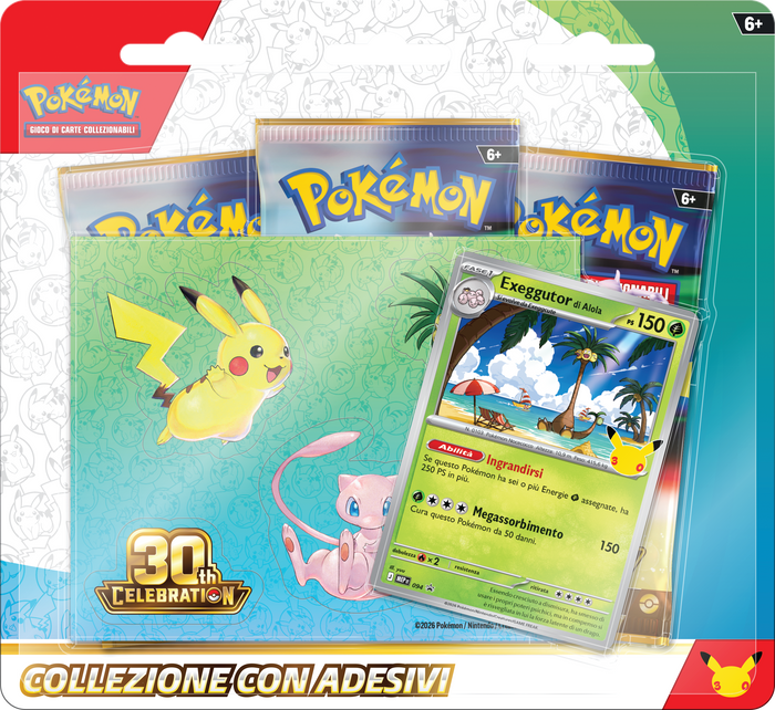 Pokémon GCC 30° Anniversario – Collezione con adesivi / 3 bustine (ITA)