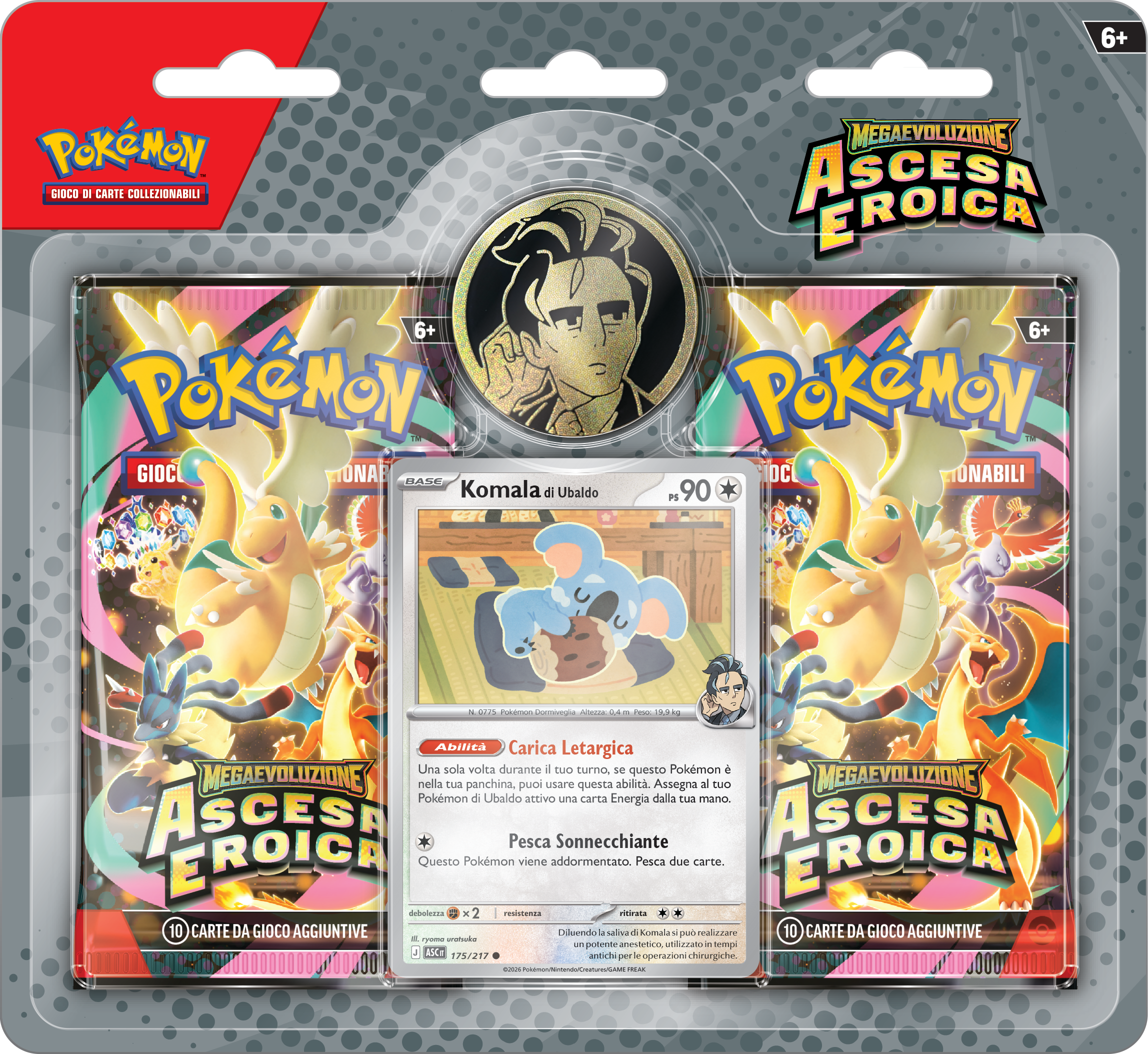 Collezione con Moneta | Pokémon – Mega Evoluzione: Ascesa Eroica (Larry) – 2 Bustine + Promo
