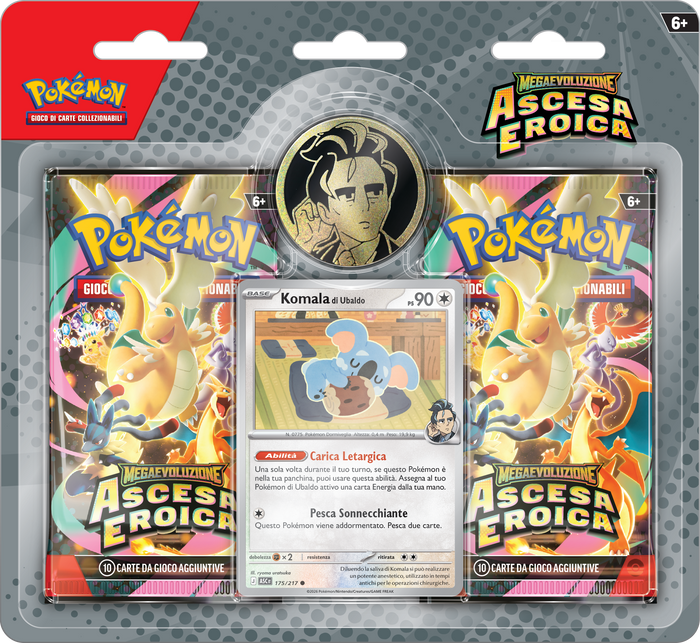 Collezione con Moneta | Pokémon – Mega Evoluzione: Ascesa Eroica (Larry) – 2 Bustine + Promo