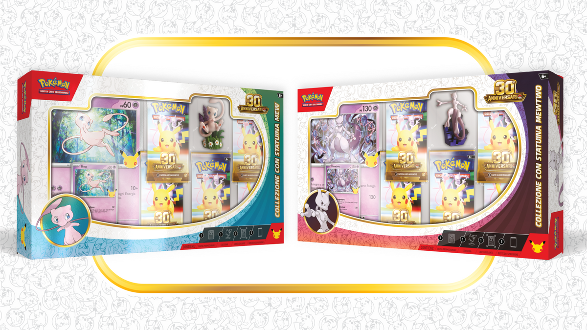Pokémon GCC 30° Anniversario – Collezione con statuina Mew / Mewtwo (ITA)